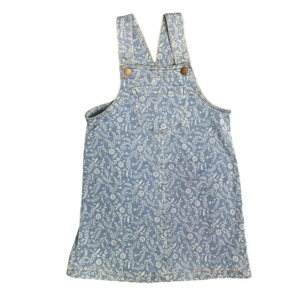 Old Navy Denim Jumper Floral Print Size 5T